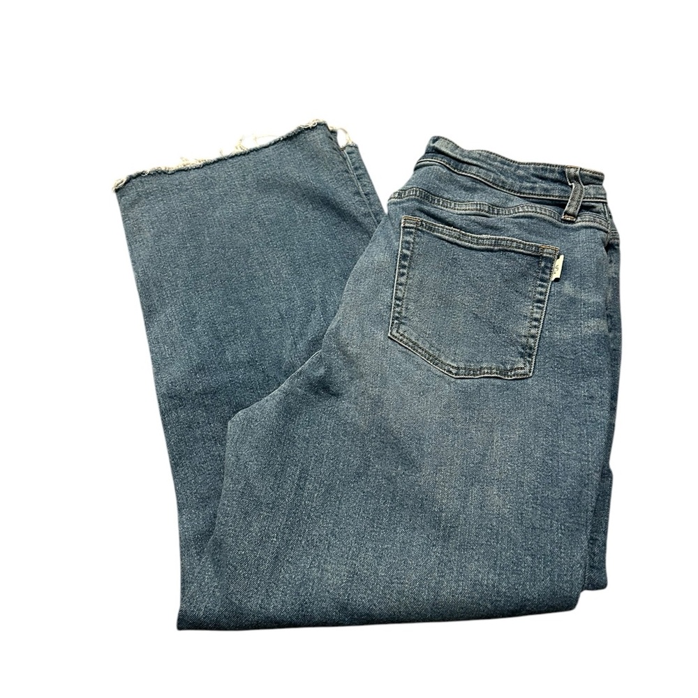 OLIVER LOGAN Aberdeen wide leg raw hem denim jeans sz 32